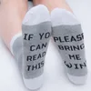 Custom Socks If You Can Read This Bring Me Wine Jacquard Cotton Funny Casual Autumn Spring Lovers Women Men Sock