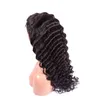 Péruvien 10A vison 13x4 dentelle avant perruque cheveux vierges couleur naturelle vague profonde bouclés bande réglable produits pré-plumés