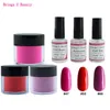 6 In 1 Franse manicure Dipping Powder Tool Kits Set 15 ml Basis Coat Top Jas Activator + 10G / Box Dip Poeder Nagels Natuurlijk Droog