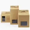 Kraft Paper Party/Wedding Gift Bags with Clear PVC Window Cookies/Chocolates/Candy Packing Boxes