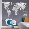 Isabel World Animal World Map Wall Stickers for Kids Rooms Living Room Home Decorations Decal Mural Art Diy Office Wall Art