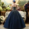 Werbowy New Dark Blue High-Grade Sequins Sexy Tube Top Dresses Tulle Large Hand-beaded Pants Skirt Prom Dresses HY1617