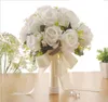 Elegante Rose Künstliche Brautblumen Brautstrauß Hochzeitsstrauß Kristalle New Buque De Noiva