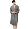Homens Nova Robe de Algodão Verão Casual Casa Desgaste Sólida Cor Sleepwear Masculino Ressalto Vestido Loose Nightgown Kimono Rouphrobe