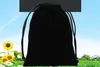 Velvet black Pure color Bags woman vintage drawstring bag for Gift diy handmade Jewelry Packaging Bag