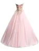 2020 wysokiej jakości różowy kochanie Sweet 16 Suknia kulkowa Quinceanera Suknie Zroszony Formalna Suknia Party Vestidos DE 15 ANOS