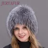 2017 100% natural pele de prata mulheres chapéu de inverno chapéu de malha boné mulheres chapéu de pele Bombardeiro chapéu feminino ouvido quente inverno deve d18103006