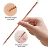 4 pezzi / set Kit di strumenti per la rimozione di punti neri in oro rosa Strumenti per la cura della pelle del viso Comedone facciale Acne Clip per ago Pimple Pinzetta Strumenti per l'estrazione delle imperfezioni