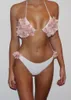 Donna Halter Flower 2 pezzi Bikini Summer Beach Costumi da bagno Abbigliamento Reggiseni Set Slip intimo