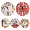 Retro Cirkel Wanddecoratie Horloge Vintage Woondecoratie Wandklok met Romeinse nummer Silent Decoratieve wandklok