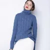 Gejas Ainyu 2018Winter Sweater Mulheres Collar High Collar Cashmere Camisola Feminino Espesso New Twist Pattern Abatindo Pulôver Quente