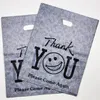 1520 cm Gris Dark Red039039thank You You Pattern Sacs en plastique avec poignée 100pcs bijoux en plastique Packagin2197947