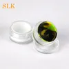 Plastic wax case silicon liner container 5ml 12 color nonstick non bad smell acrylic tobacco box dab tool storage jars bho oil extractor