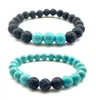 DHL Lava Rock Perles Bracelets 8 mm Mode Pierre Naturelle Charme Bijoux Pierre Intempérie Poignets Bracelets 2 Styles Turquoise Bracelet