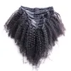 Afro Kinky Curly Clip Dans Les Extensions De Cheveux Humains 100% pur Brésilien Cheveux Naturels Clip Ins Remy Pleine Tête Produits