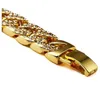 Fashion Gold Punk Crystal Bracelet Hip Hop Link Chain