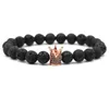 4 colori Micro Pave Cubic Zirconia Imperial Crown Bracciali Marca Uomo Donna Charm Black Lava Buddha Beads Bracciale Gioielli