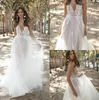 Muse by Berta 2019 Wedding Dresses V Neck Backless Modest Bridal Gown Appliqued A Line Beach Boho Simple See Through Wedding Dress