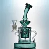 Klein Oil Rig Tornado Recycler Double Chamber Glass Bong Showerhead Swiss Ost Perc Wax Vortex Recycler Bent Bong WP308