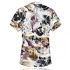 Lonmmy 2018 Lato Kwiaty Męskie Koszule Sukienka Casual Camisetas Slim Fit Floral White Shirt Mężczyźni Krótkie Rękawy Plus Rozmiar 6XL