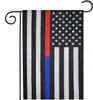 30 * 45 cm BlueLine USA Police drapeaux décoration de fête mince ligne bleue USA drapeau noir, blanc et bleu drapeau américain drapeau de jardin SN1465