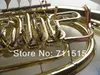 Free Shipping Sparkly 4 key Bb / F Flat Brass Gold Lacquer French Horn Professional Wind Instruments French Horn With Case