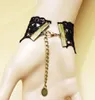 Hot style Retro black lace lady's bracelet with a ring integrated chain European and American fashion classic exquisite elegance