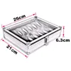 Watch Box Cases 12 Grid Slots Watch Winder Aluminum alloy Inside Container Jewelry Organizer Accessories Display Storage Case1 Boxes &