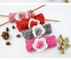 Noworodek Dziewczynek Moda Wełna Szydełkowa Pałąka Krzyżowa Krzyżowa Hairband Flower Decor Winter Ciepły Niemowlę Podgrzewacz Head Headwrap