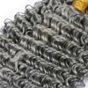 8A Malaisienne Vague Profonde Gris Cheveux Humains 3 Bundles Avec Dentelle Frontale 2 Tons 1B Gris Bouclés Ombre Vierge Cheveux Tisse Dhl 9877274