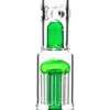 Кальян Оптовые стеклянные бонги 18,8 мм соединение двух слоев 8-румного купола перкулятор Bonggreen/Bule Color Случайные воды