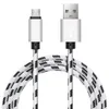 Оптовые 500pcs / серия 1M 3ft Ткань V8 Micro USB для зарядки и кабель для передачи данных для мобильных телефонов Android