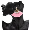 Idealway 4 colori 4 colori filo di cotone tassel strass Goccia orecchini per le donne regalo gioielli