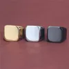 Black Gold Square Blank knuckle Ring band Stainless Steel Silver Motorcycle rings Fashion Jewelry will and sandy