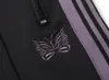 일본 나비 자수 트랙 바지 힙합 자주색 스트라이프 느슨한 착용감 스웨트 팬츠 무료 배송