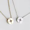 Round Direction Compass charm pendant Necklace Circular Compass Necklaces Simple Travel Coin Disk Pendant Charm Jewelry Gifts