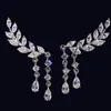 Het nytt mode ganska nytt Sweet Flash Diamond Popular Leaf Leaves Tassel Crystal Drops Earring Free Frakt HJ179