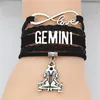 Pulsera con dijes hecha a mano Vintage Infinity Love 12 Constelación Aries Tauro Géminis Cáncer Leo Virgo Libra Escorpio Piscis Signo del Zodíaco Le3187