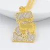 Uodesign Hip Hop Iced Out Choker Oil Gold Crystal Rhinestone Cartoon Head Figure Pendent Necklace Present Bling Rapper Men Jewelry