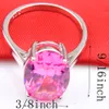 Luckyshine 925 silver Pink Crystal Cubic Zirconia Women Rings NEW Luxury Women Jewelry Ring Wedding Party