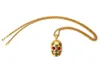 أزياء المجوهرات الهيكل العظمي الصخور الصخور المكسيكية قلادة القلادة مع عيون حمراء سحر الكريستال الرجال الذهب الهيب هوب
