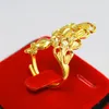 Beacock Ring Красивый подарок Мода Леди Аксессуары 18K Желтое золото заполнено Женское кольцо Ювелирные Изделия Отрегулируйте