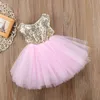 Vestidos de meninas Glitter Tulle Bow Backless Verão Saia Roupas de Bebê Moda Crianças Estilo Europeu Crianças Roupas Boutique