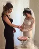 Abiti da sposa a sirena araba a maniche lunghe con spalle scoperte e gonna staccabile Abiti da sposa country con applicazioni in pizzo