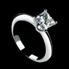 TR1051 karaat / 2 karaat prinses gesneden ringen voor vrouwen zilveren sona gesimuleerde edelstenen verlovingsring, solitaire ring met accenten S18101608