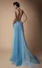 Berta Illusion Dresses Evening Wear High Collar Sexy Prom Dress Backless Mermaid Runway Fashion Gown With Detachable Train