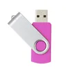 Rosa metall roterande 32GB USB 2.0 Flash Drives 32GB Flash Pen Drive Thumb Storage Tillräckligt Memory Stick för PC Laptop MacBook Tablet