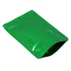 100 PCS 3 Sizes Green Resealable Aluminum Foil Heat Sealer Sample Packets with Zipper Foil Mylar Reusable Grocery Bags Airtight Mylar Pouch