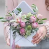 1pcs 35*24*8cm mini ظروف إبداعية طية مربع زهور الزهور مربع مواد روز ديكور الهدية