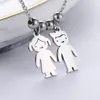 Silver cute simple clavicle necklace daily wear couple girlfriends doll pendant stainless steel Valentine's Day gift